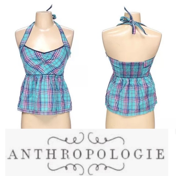Anthropologie Tops - ANTHROPOLOGIE Edme & Esyllte Plaid Halter Top